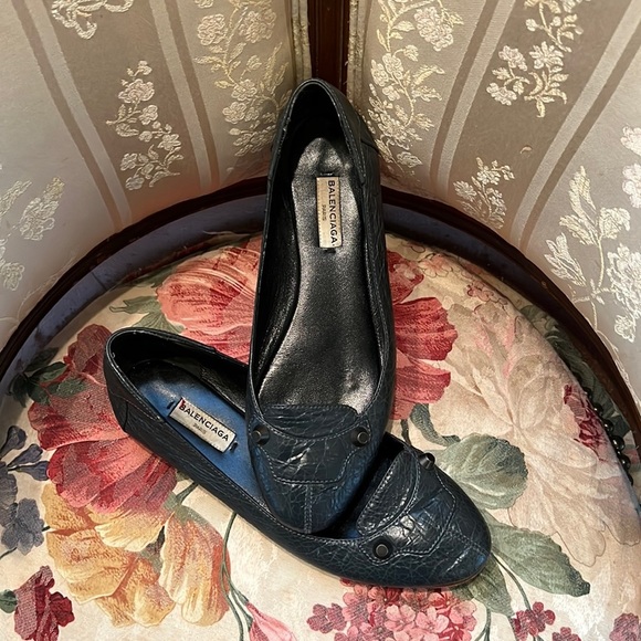 Balenciaga Arena Classic Anthracite Leather Ballet flats Size: 37 EU Balletcore - Picture 1 of 16